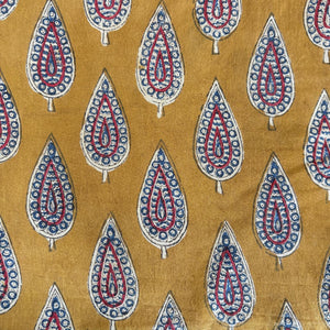 Precut 1 meter -Dabu Bagru Hand Block Printed Cotton Fabric
