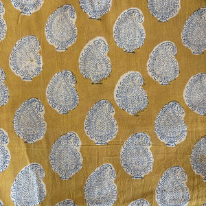 Precut 1 meter -Dabu Bagru Hand Block Printed Cotton Fabric