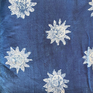 Precut 1 meter -Dabu Bagru Hand Block Printed Cotton Fabric