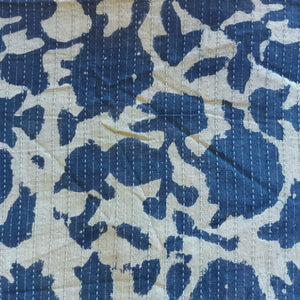 Precut 1 meter - Bagru Hand Block Kantha Printed Cotton Fabric