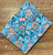 Blue and Peach Sanganeri Hand Block Printed Pure Cotton Fabric with floral print