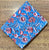 Blue and Red Sanganeri Hand Block Printed Pure Cotton Fabric with floral print