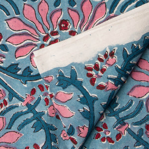 Precut 1 meter -Sanganeri Hand Block Printed Cotton Fabric
