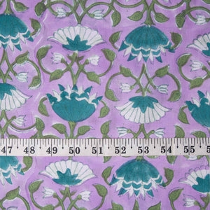 Precut 0.25 meters -Sanganeri Hand Block Printed Cotton Fabric