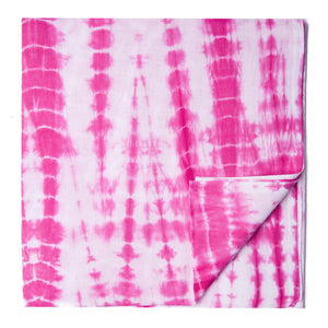 Pink and White Tie dye Sanganeri Hand Block Printed Cotton Fabric
