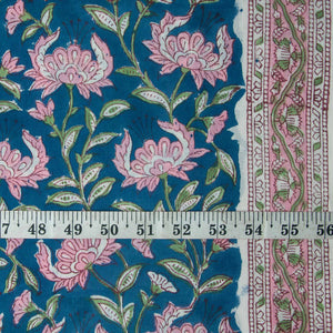 Precut 1 meter -Sanganeri Hand Block Printed Cotton Fabric