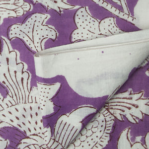 Precut 0.5 meters -Sanganeri Hand Block Printed Cotton Fabric