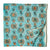 Blue and Orange Sanganeri Hand Block Printed Cotton Fabric with floral design