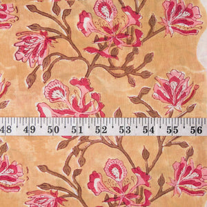 Precut 1meter - Sanganeri Hand Block Printed Cotton Fabric