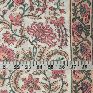 Precut 1 meter - Sanganeri Hand Block Printed Cotton Fabric