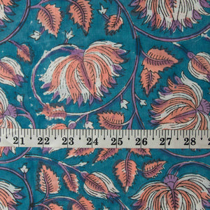 Precut 0.25 meters -Sanganeri Hand Block Printed Cotton Fabric