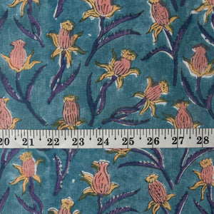 Precut 0.25 meters -Sanganeri Hand Block Printed Cotton Fabric