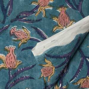 Precut 0.25 meters -Sanganeri Hand Block Printed Cotton Fabric