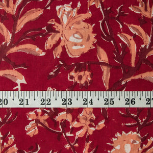 Precut 0.25 meters -Sanganeri Hand Block Printed Cotton Fabric