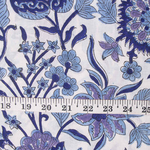 Precut 0.5 meters -Sanganeri Hand Block Printed Cotton Fabric