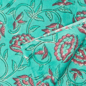 Precut 0.5 meter -Sanganeri Hand Block Printed Cotton Fabric