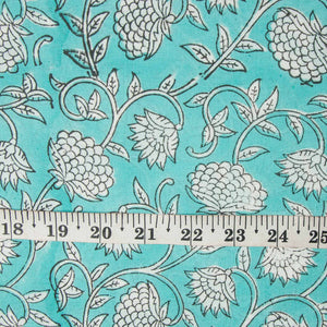 Precut 0.25 meters -Sanganeri Hand Block Printed Cotton Fabric