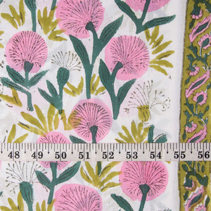 Precut 0.25 meters -Sanganeri Hand Block Printed Cotton Fabric
