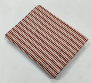 Maroon and Off white Bagru Hand Block Printed Pure Cotton Fabric with lines print