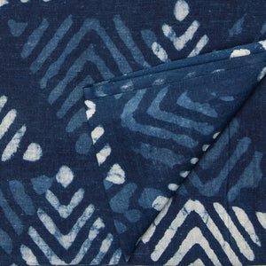 Dabu Indigo Hand Block Printed Cotton Fabric