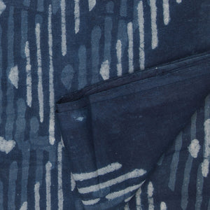 Dabu Indigo Hand Block Printed Cotton Fabric