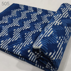Dabu Indigo Hand Block Printed Pure Cotton Fabric
