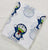 Blue and White Sanganeri Hand Block Printed Pure Cotton Fabric with doremon cartoon print