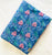 Blue and Pink Hand Block Printed Pure Cotton Fabric with floral print