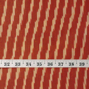 Precut 0.25 meters -Orange Ikat Pochampally Woven Cotton Fabric