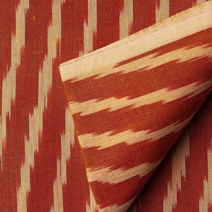 Precut 0.25 meters -Orange Ikat Pochampally Woven Cotton Fabric