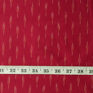 Precut 0.25 meters -Red Ikat Pochampally Woven Cotton Fabric