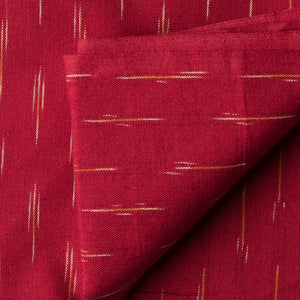 Precut 0.25 meters -Red Ikat Pochampally Woven Cotton Fabric