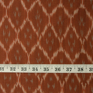 Precut 0.25 meters -Brown Mercerised Ikat Pochampally Woven Cotton Fabric