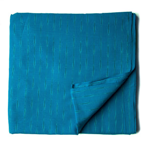 Precut 1 meter -Blue Mercerised Ikat Pochampally Woven Cotton Fabric