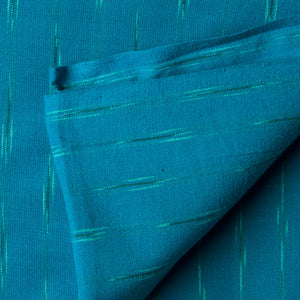 Precut 1 meter -Blue Mercerised Ikat Pochampally Woven Cotton Fabric