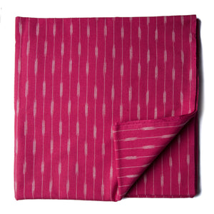 Precut 1 meter -Pink Ikat Pochampally Woven Cotton Fabric