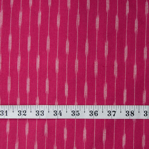 Precut 1 meter -Pink Ikat Pochampally Woven Cotton Fabric