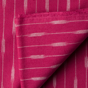 Precut 1 meter -Pink Ikat Pochampally Woven Cotton Fabric