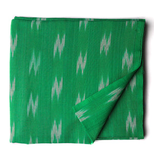 Precut 0.50 meters -Green Ikat Pochampally Woven Cotton Fabric