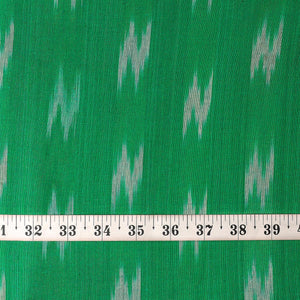 Precut 0.50 meters -Green Ikat Pochampally Woven Cotton Fabric