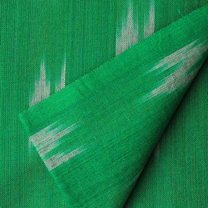 Precut 0.50 meters -Green Ikat Pochampally Woven Cotton Fabric