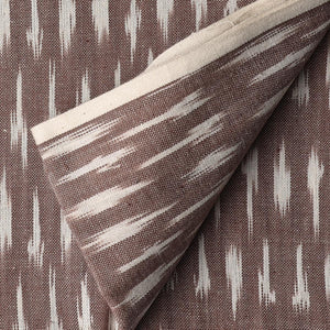 Precut 0.75 meters -Brown Ikat Pochampally Woven Cotton Fabric