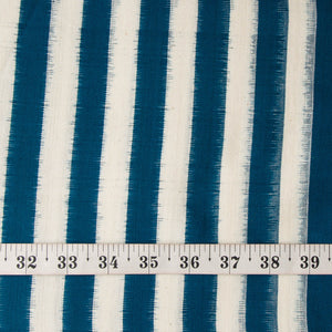 Precut 0.25 meters -Blue Double Ikat Pochampally Woven Cotton Fabric