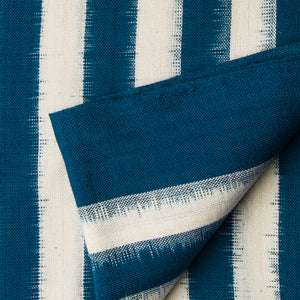 Precut 0.25 meters -Blue Double Ikat Pochampally Woven Cotton Fabric