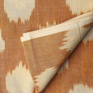 Precut 0.50 meters -Ochre Yellow Ikat Pochampally Woven Cotton Fabric