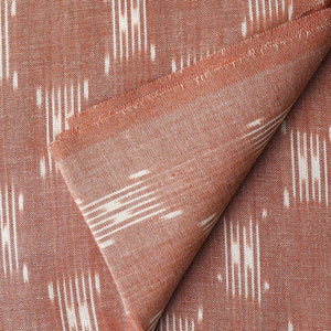 Precut 0.25 meters -Brown Ikat Pochampally Woven Cotton Fabric