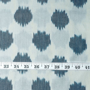 Precut 0.25 meters -Blue & Off white Ikat Pochampally Woven Cotton Fabric