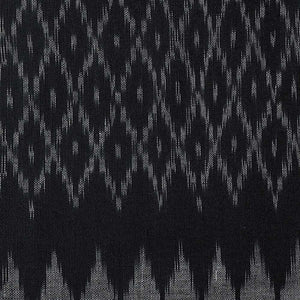 Precut 0.5 meters -Black & Red Ikat Pochampally Woven Cotton Fabric