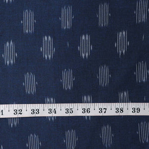 Precut 1 meter -Blue Ikat Pochampally Woven Cotton Fabric