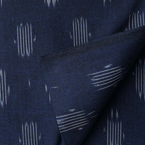 Precut 1 meter -Blue Ikat Pochampally Woven Cotton Fabric